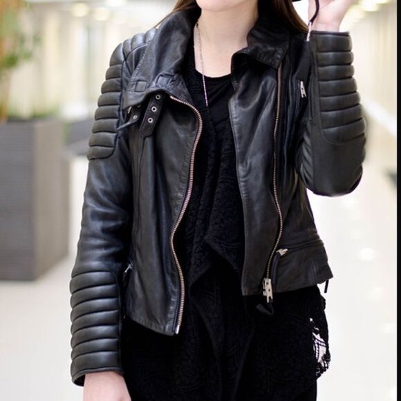 Allsaints Steine Leather Biker Jacket - Picture 4 of 13